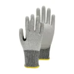 13-Gauge Cut Level C PU Coated Reinforced Thumb Crotch Abrasion Work Gloves - Image 2