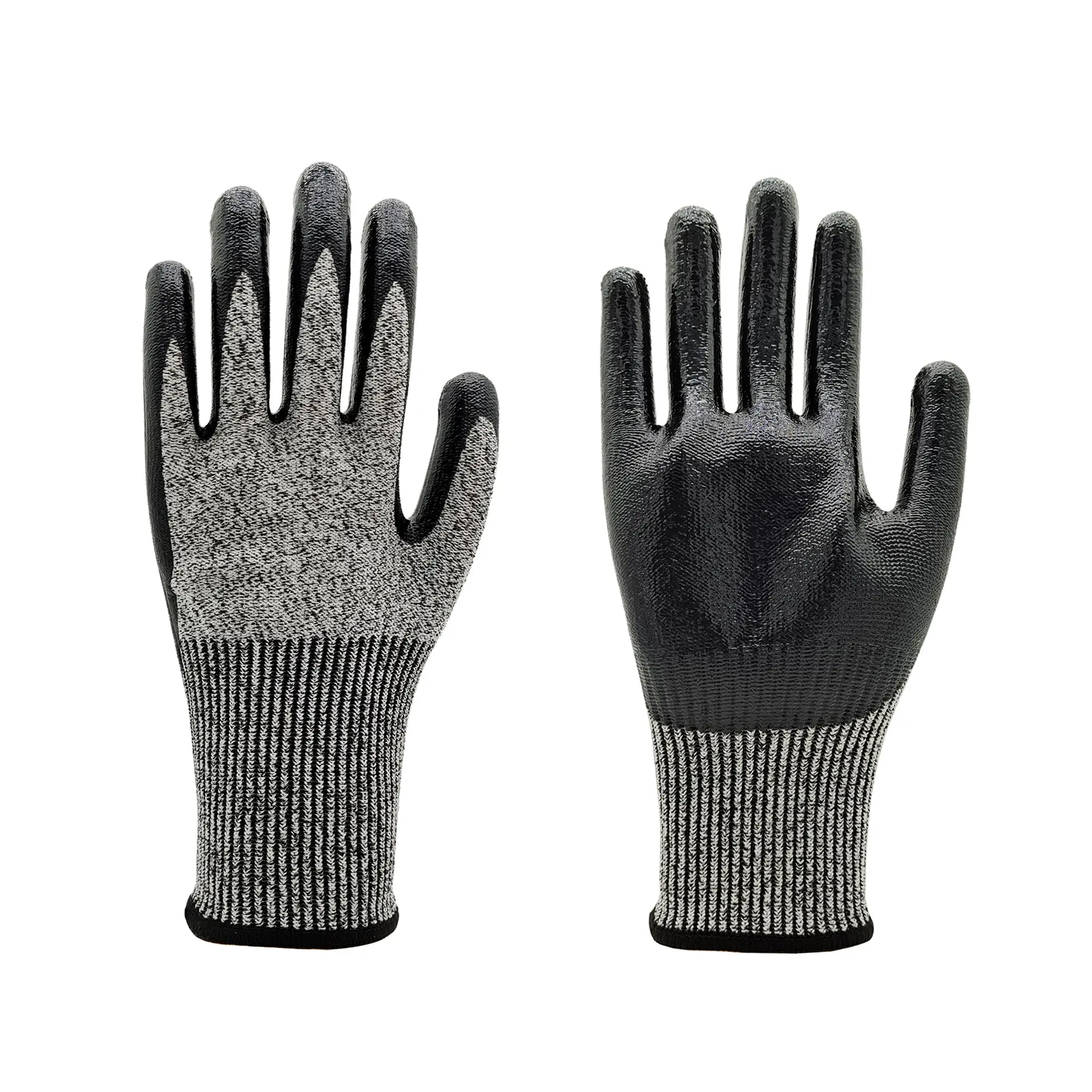13-Gauge HPPE Glass Fiber Cut Level 5 Nitrile Coated Work Gloves