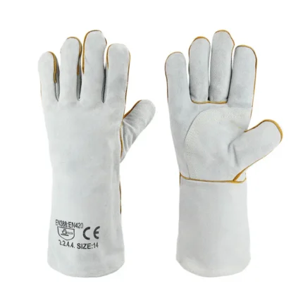 14 Inch Heavy Duty Cow Split Leather Welding Gloves