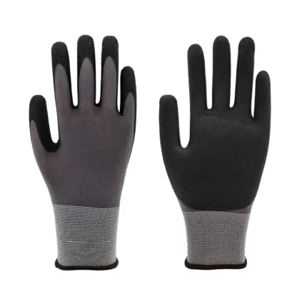 15-Gauge Nylon Spandex Sandy Nitrile Coated Work Gloves