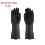 Diamond Textured Anti-Slip Black Latex Chemical Resistant Gloves - Image 2